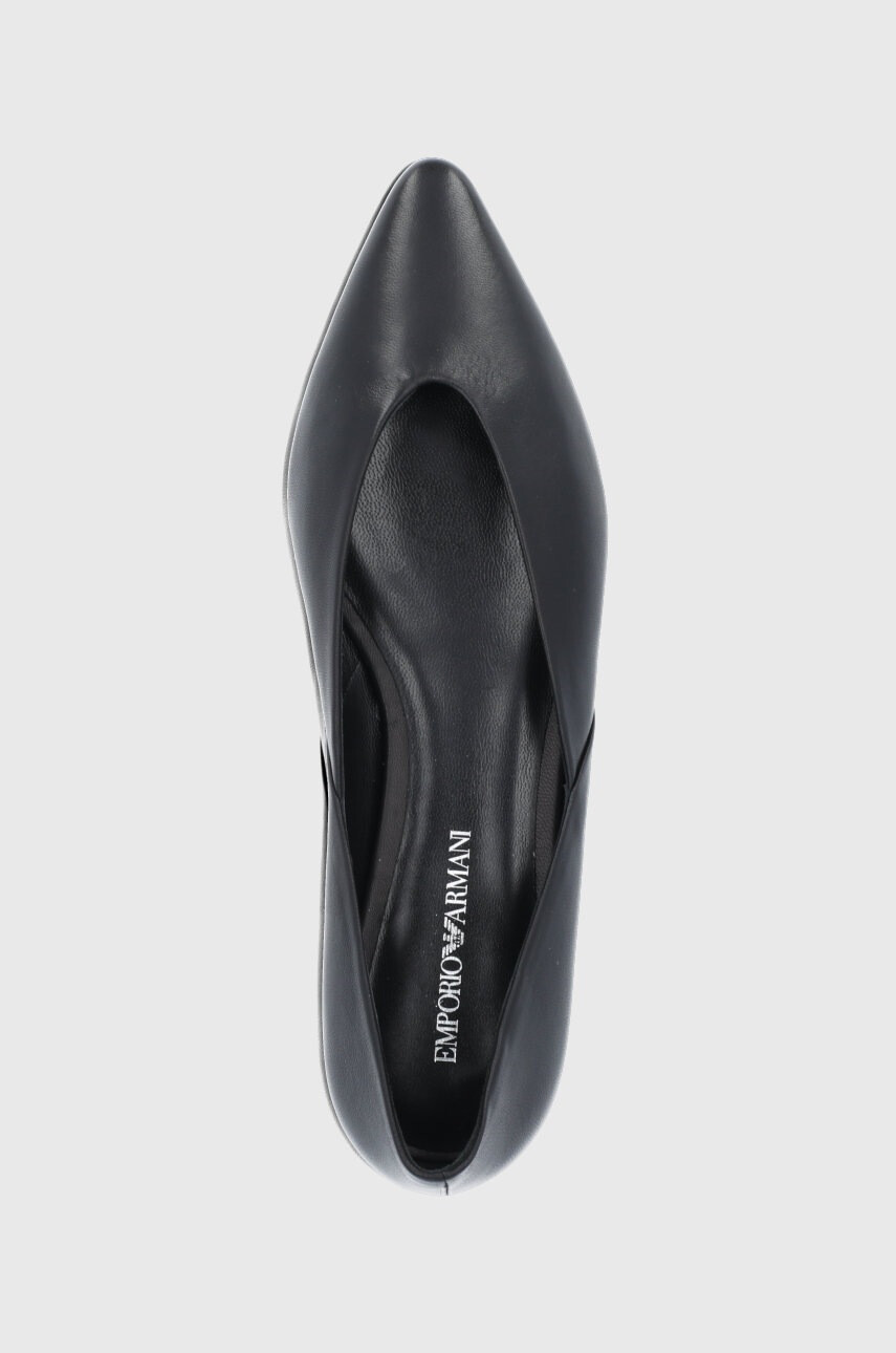 Emporio Armani Кожени балеринки в черно - Pepit.bg