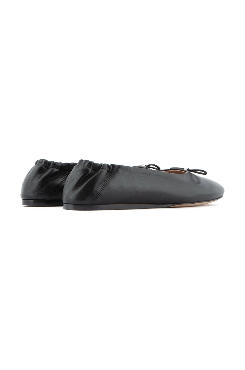 Emporio Armani Кожени балеринки в черно - Pepit.bg