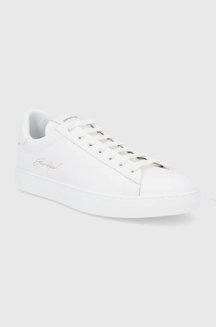 Emporio Armani Кожени обувки в бяло - Pepit.bg