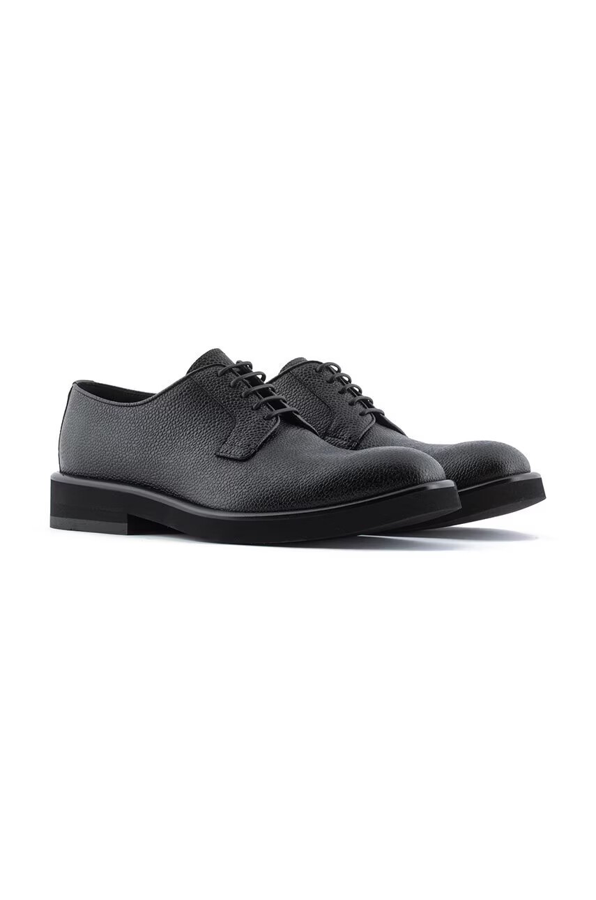 Emporio Armani Кожени половинки обувки в черно - Pepit.bg