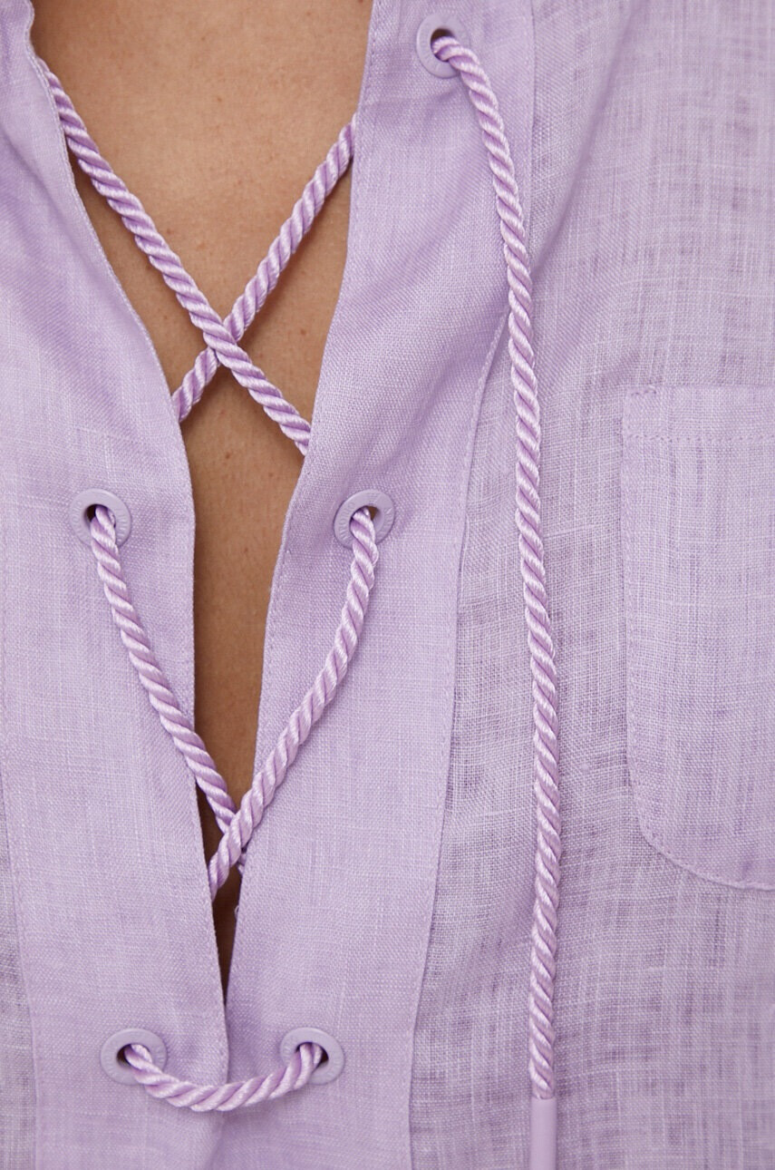 Emporio Armani Ленена блуза в лилаво - Pepit.bg