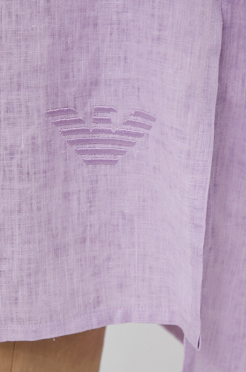 Emporio Armani Ленена блуза в лилаво - Pepit.bg