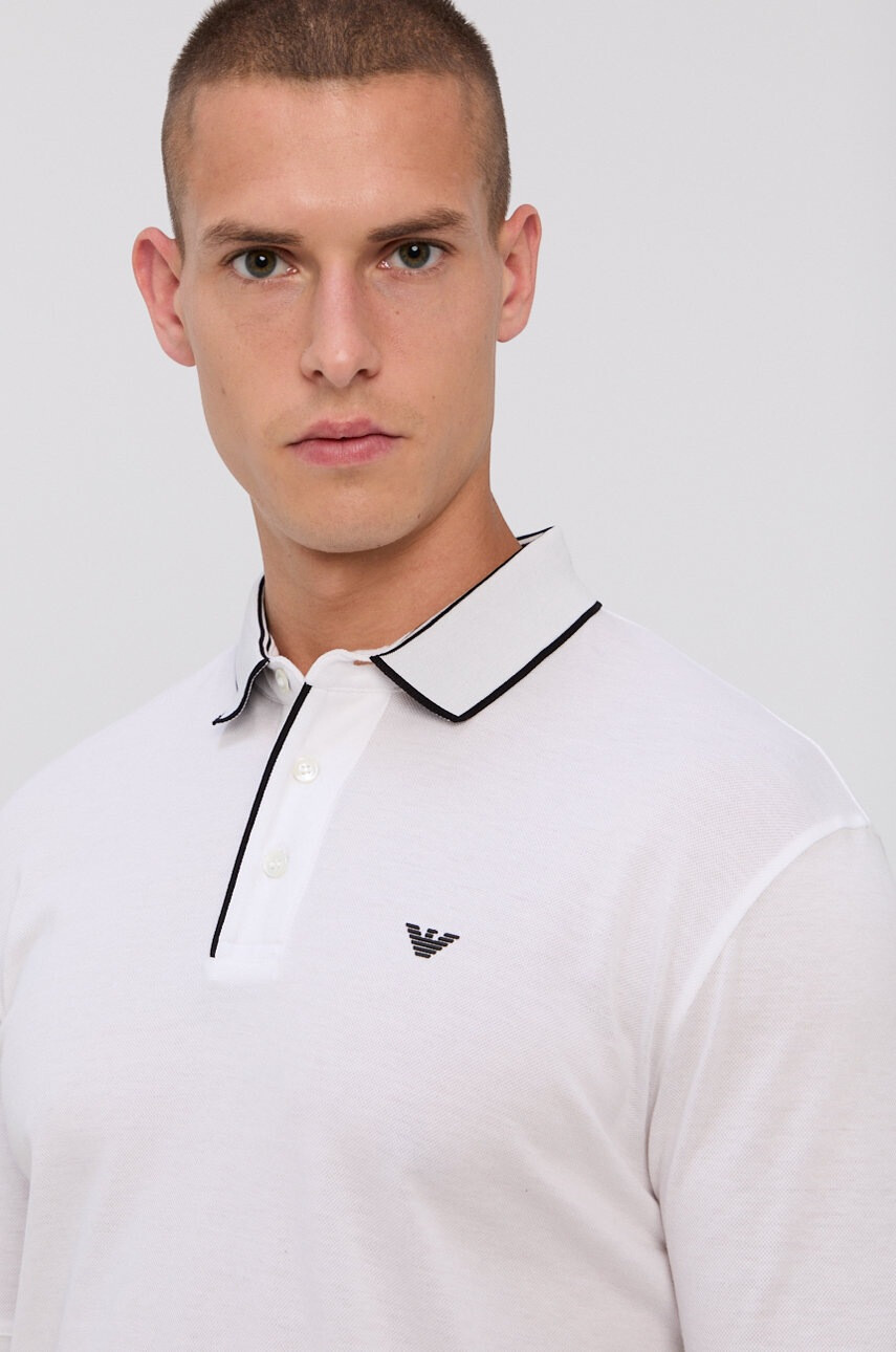Emporio Armani Памучна тениска с яка - Pepit.bg