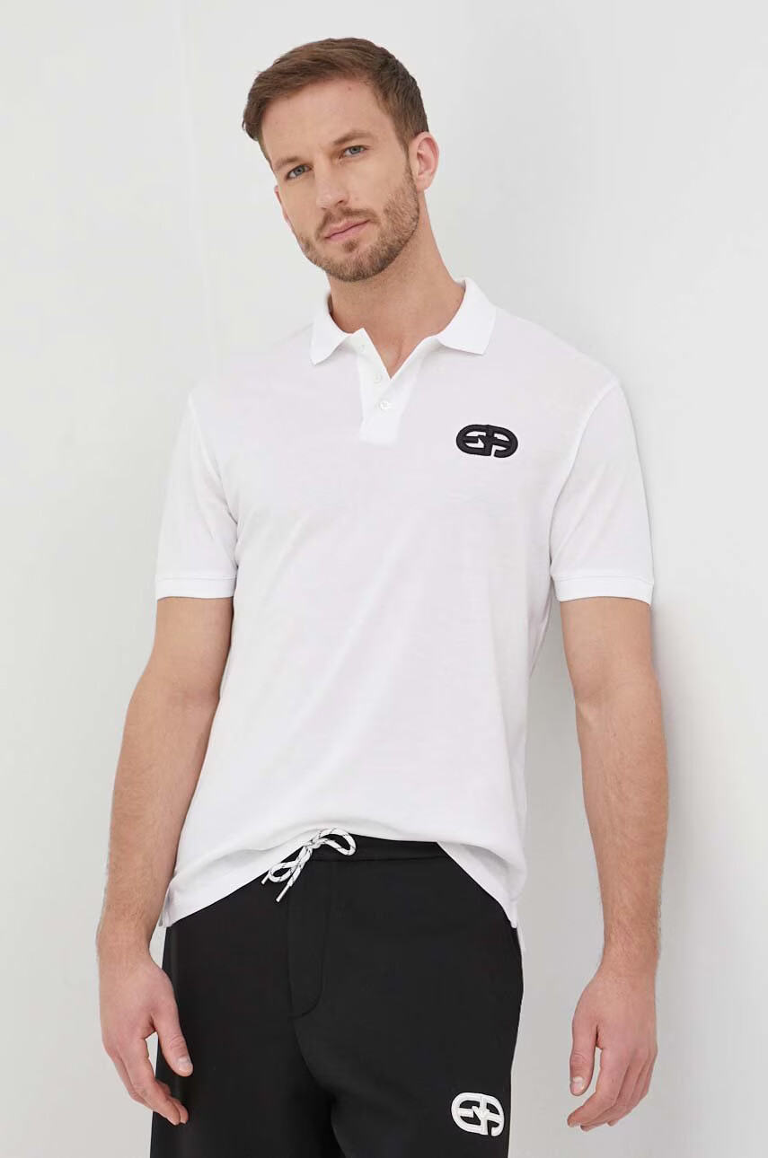 Emporio Armani Памучна тениска с яка - Pepit.bg