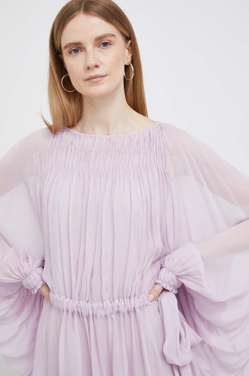 Emporio Armani Рокля в лилаво къс модел разкроен модел - Pepit.bg