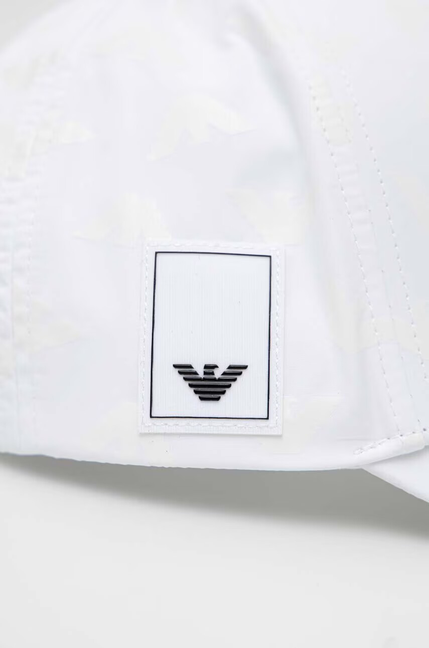 Emporio Armani Шапка с козирка в бяло с десен - Pepit.bg
