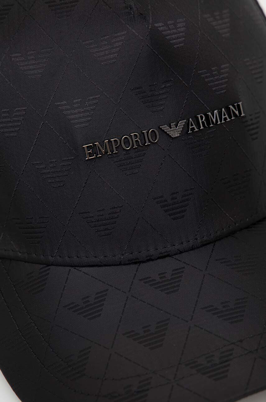 Emporio Armani Шапка с козирка в черно с апликация - Pepit.bg