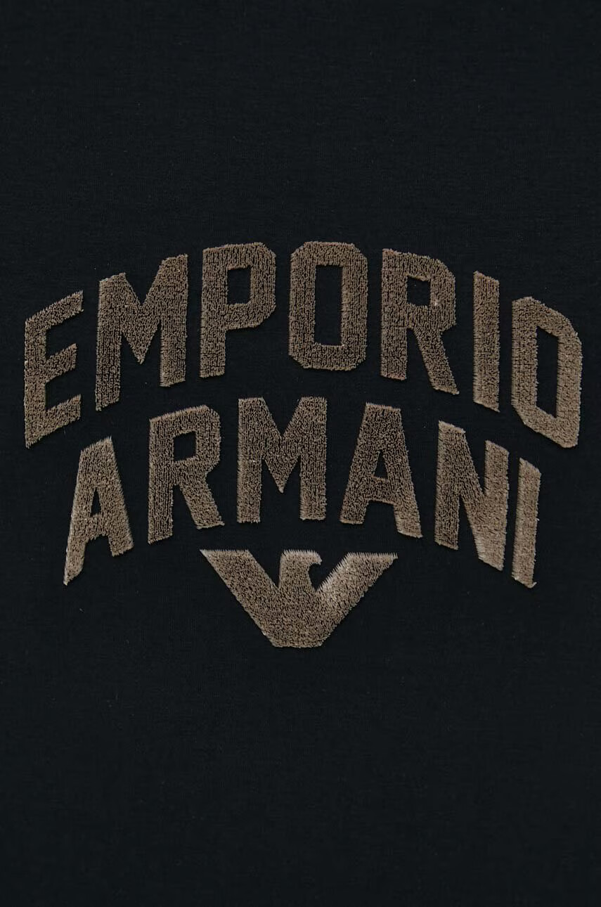 Emporio Armani Суичър в черно с десен - Pepit.bg