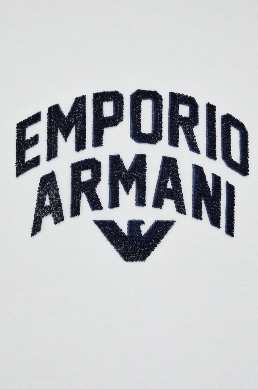 Emporio Armani Суичър в бяло с десен - Pepit.bg