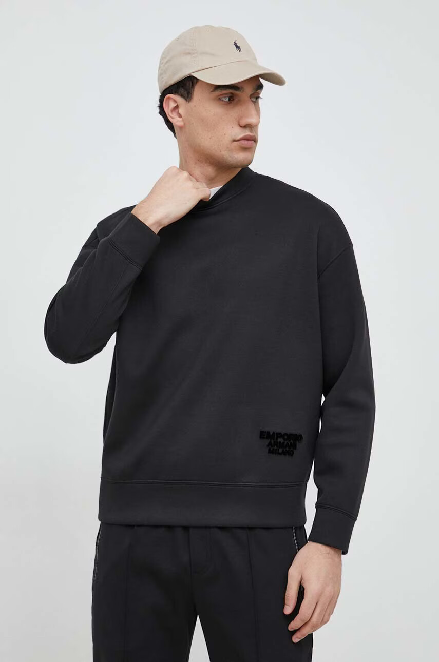 Emporio Armani Суичър в черно с апликация - Pepit.bg