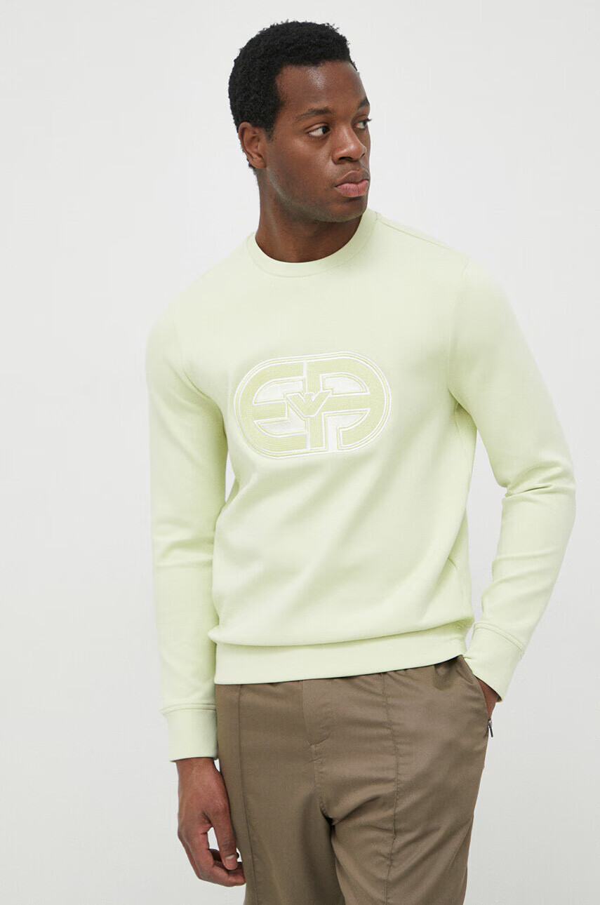 Emporio Armani Суичър в зелено с апликация - Pepit.bg