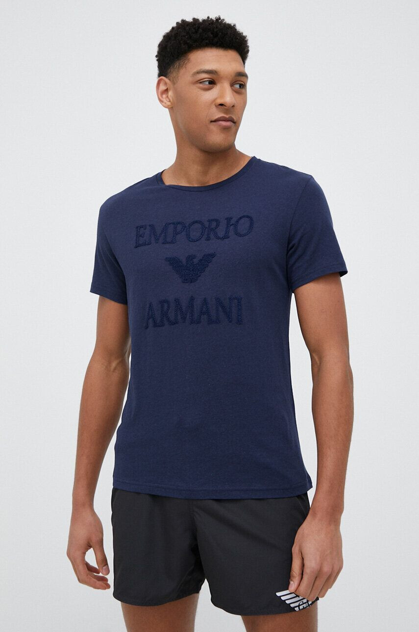 Emporio Armani Underwear в тъмносиньо с апликация - Pepit.bg