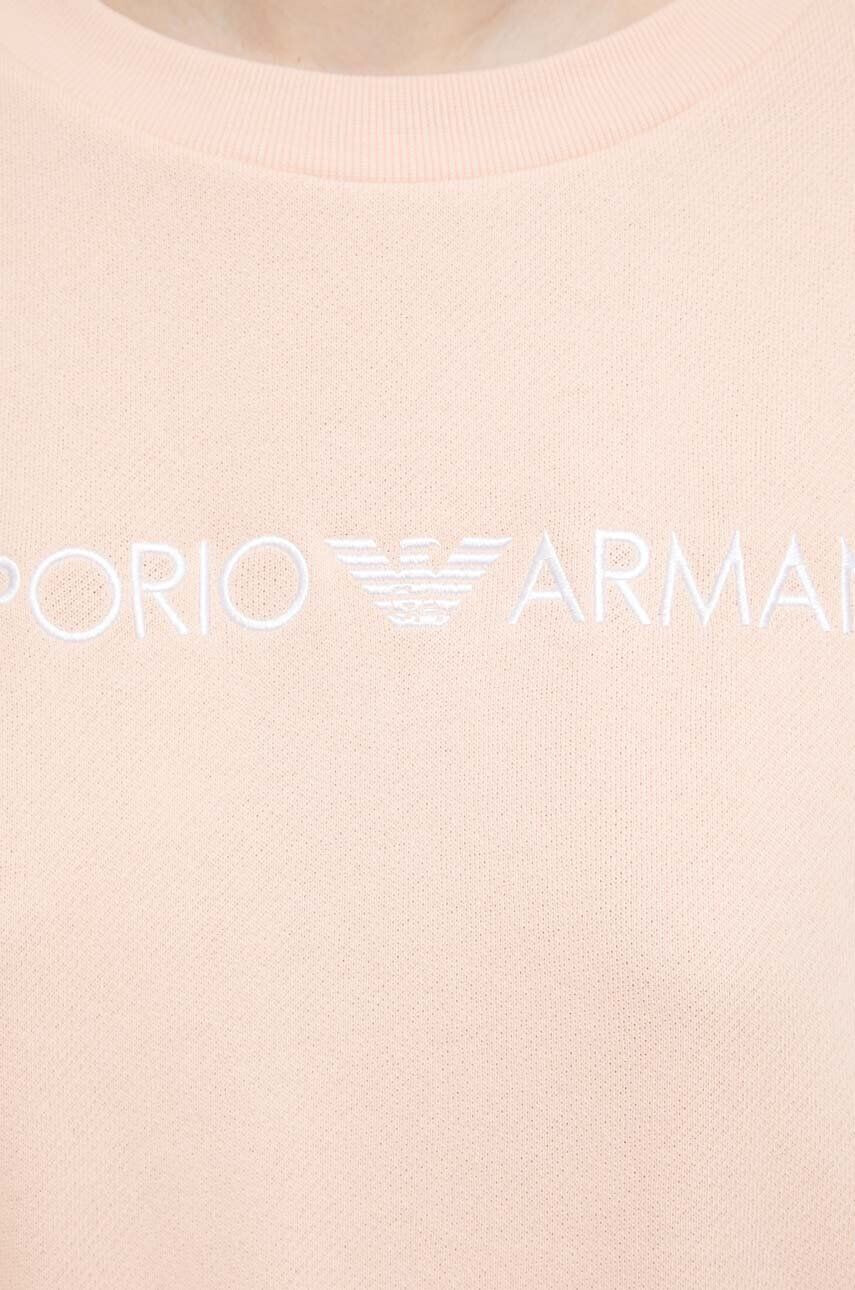 Emporio Armani Underwear Домашен суичър в розово с принт - Pepit.bg