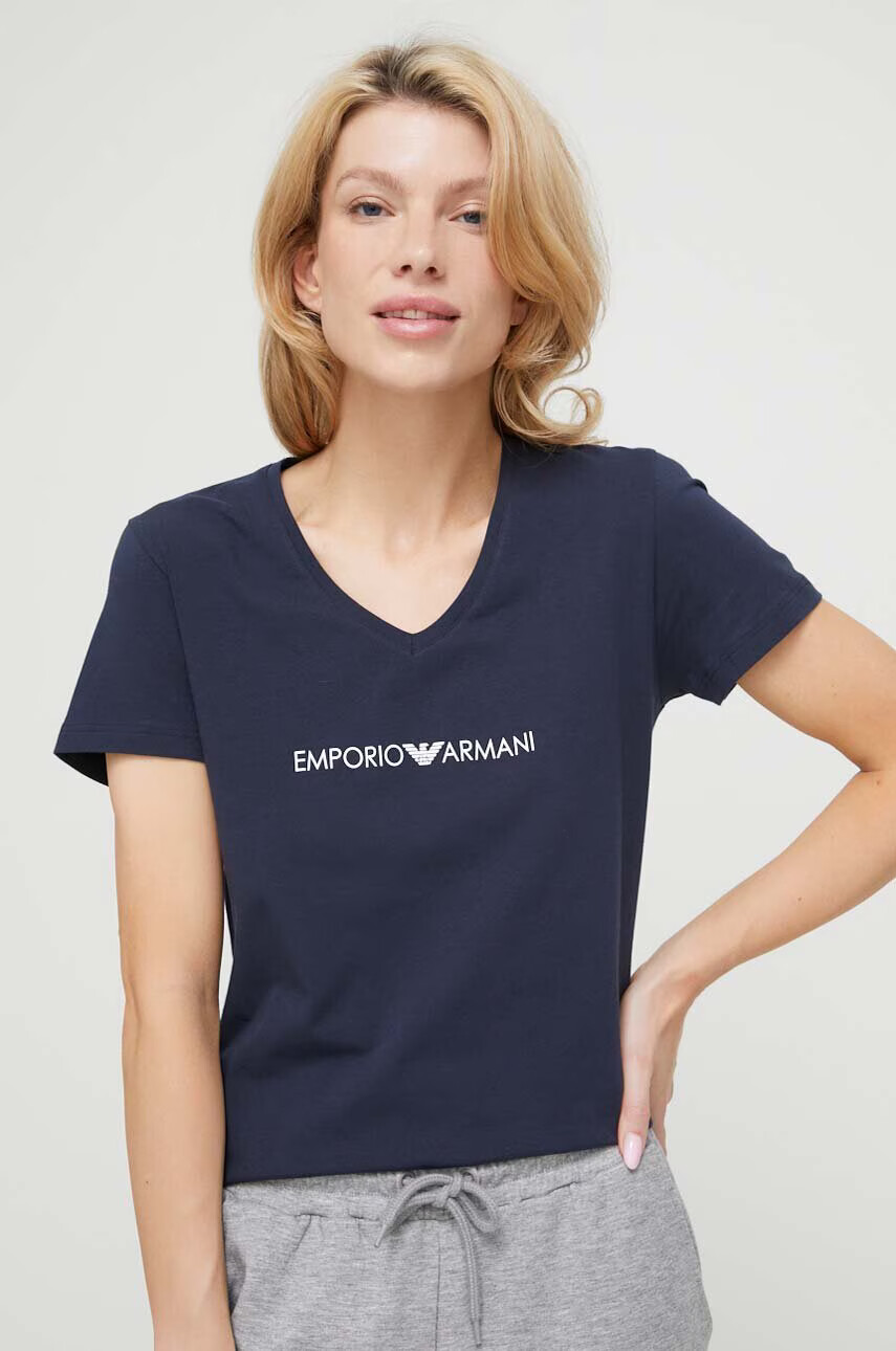 Emporio Armani Underwear Домашна тениска в тъмносиньо - Pepit.bg
