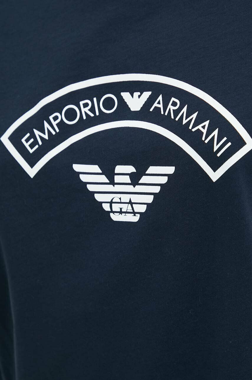 Emporio Armani Underwear Памучна домашна тениска в тъмносиньо - Pepit.bg