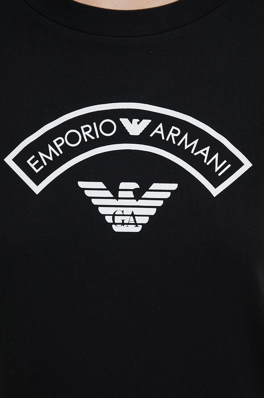 Emporio Armani Underwear Домашна рокля от памук в черно от памук - Pepit.bg