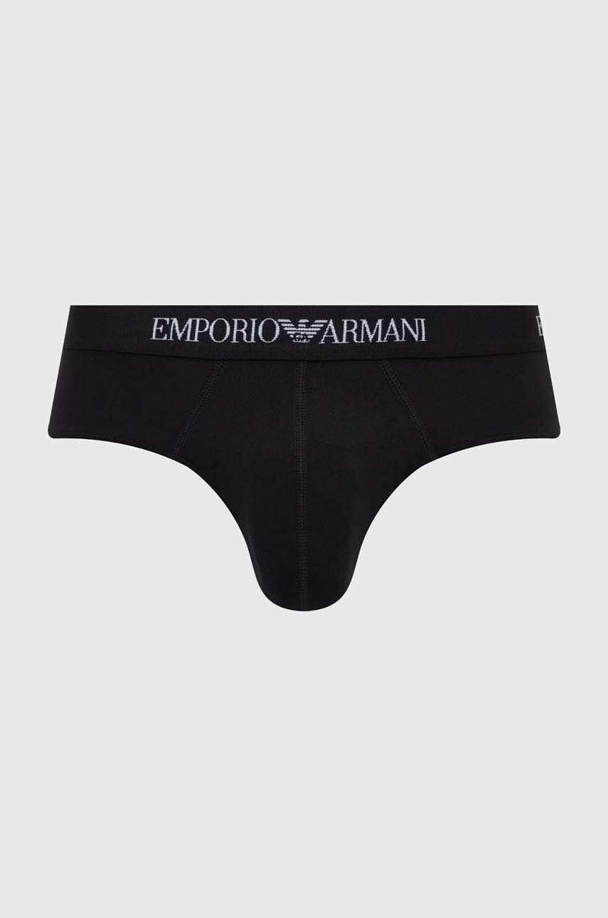 Emporio Armani Underwear Памучни слипове (3 броя) в черно - Pepit.bg