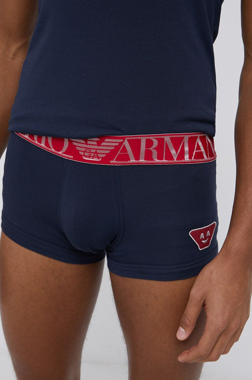 Emporio Armani Underwear Пижама мъжка в тъмносиньо с апликация - Pepit.bg