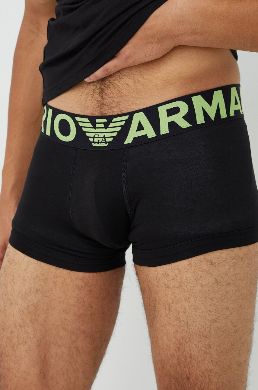 Emporio Armani Underwear Пижама мъжка в черно с изчистен дизайн - Pepit.bg