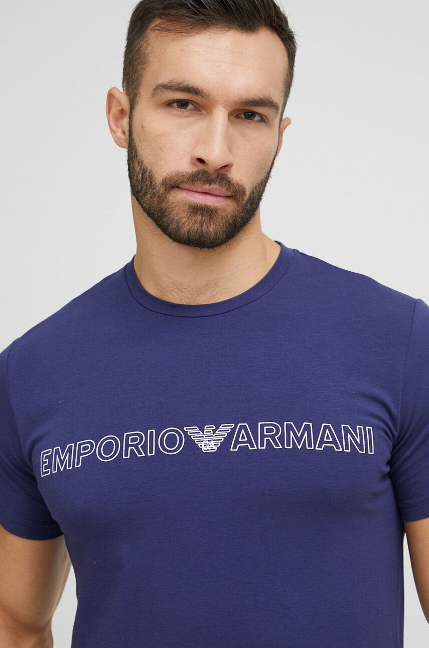 Emporio Armani Underwear Пижама мъжка в черно с десен - Pepit.bg