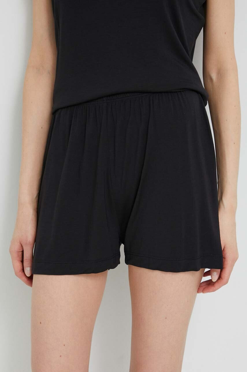 Emporio Armani Underwear Домашна рокля дамска в черно - Pepit.bg