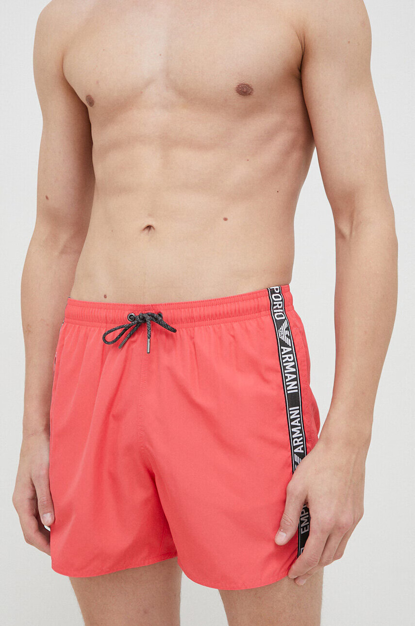 Emporio Armani Underwear Плувни шорти в червено - Pepit.bg