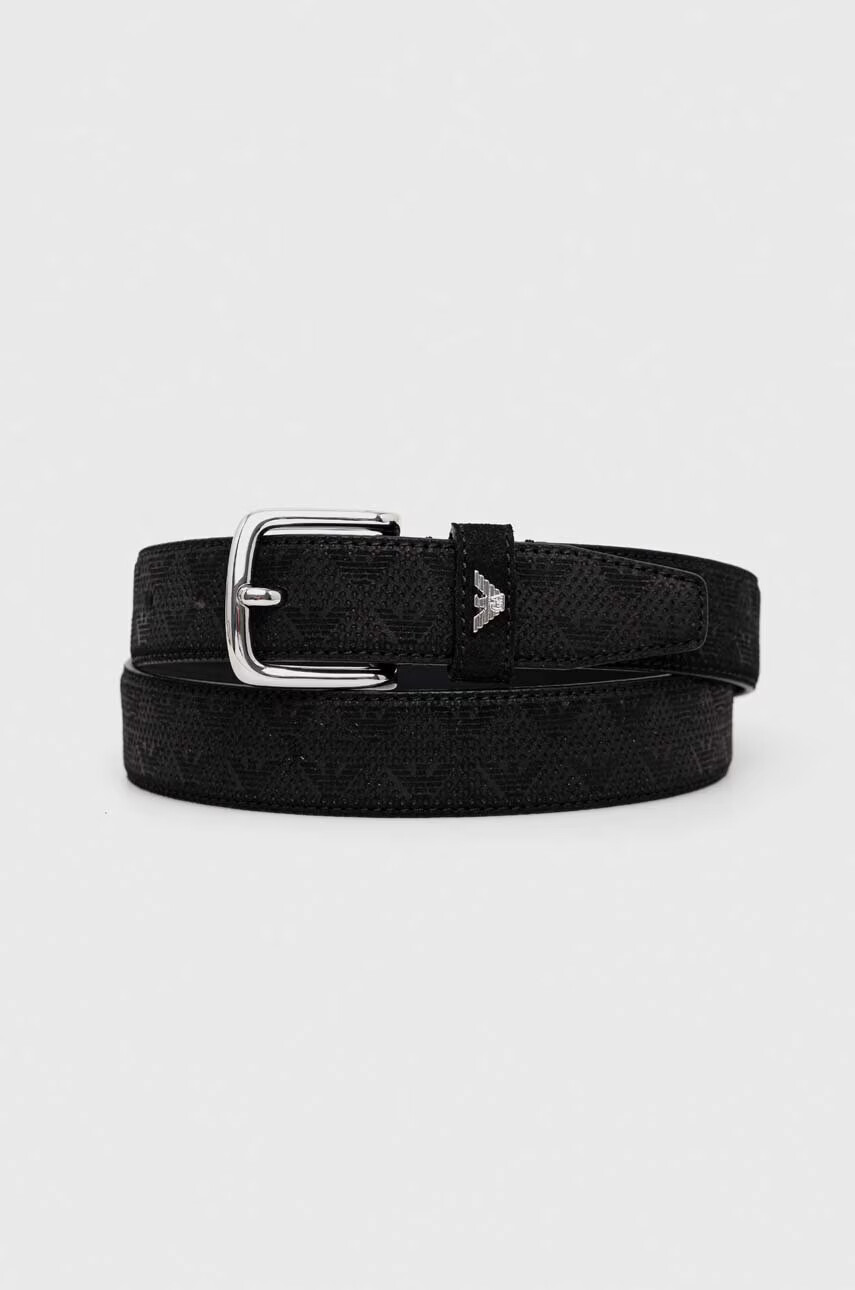 Emporio Armani Велурен колан в черно - Pepit.bg
