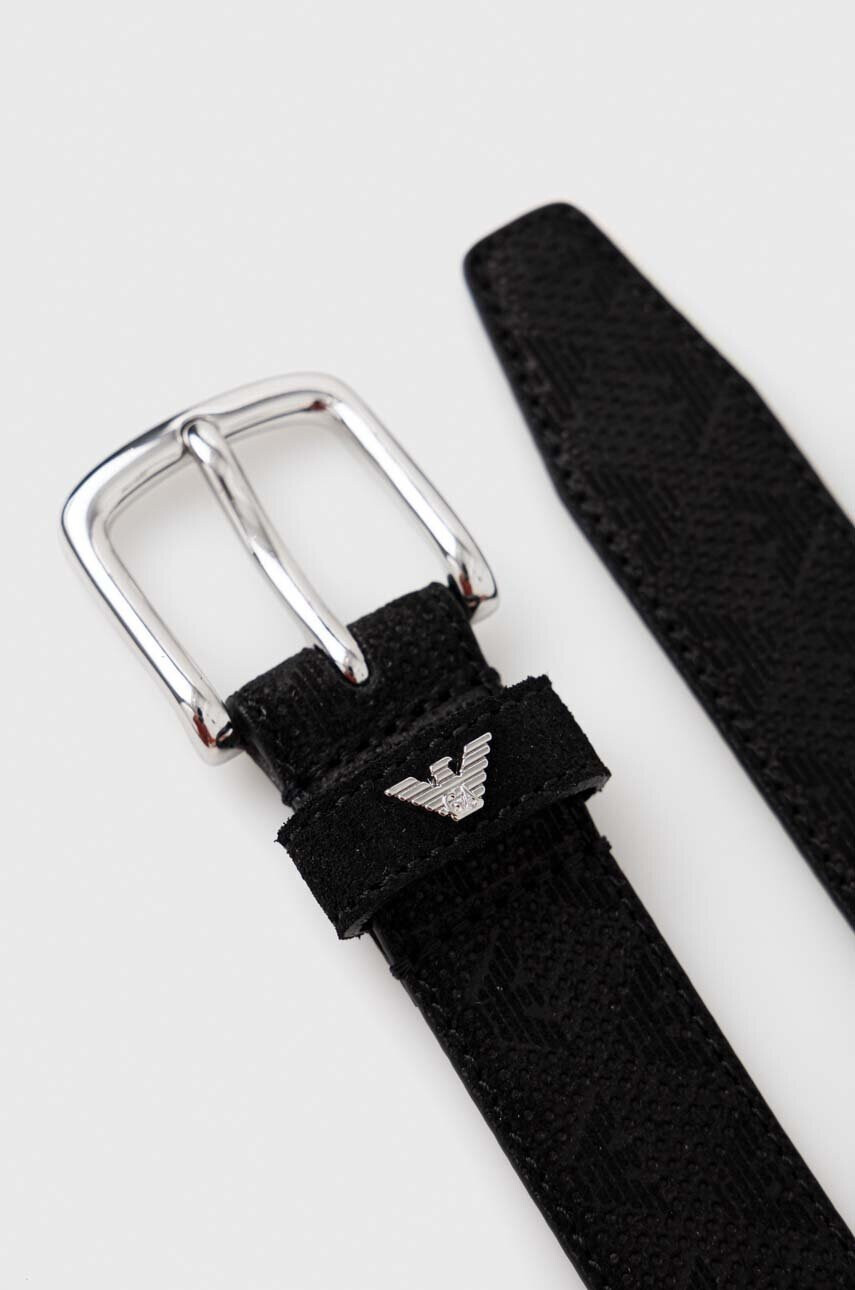 Emporio Armani Велурен колан в черно - Pepit.bg