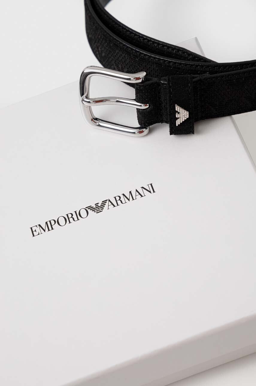 Emporio Armani Велурен колан в черно - Pepit.bg