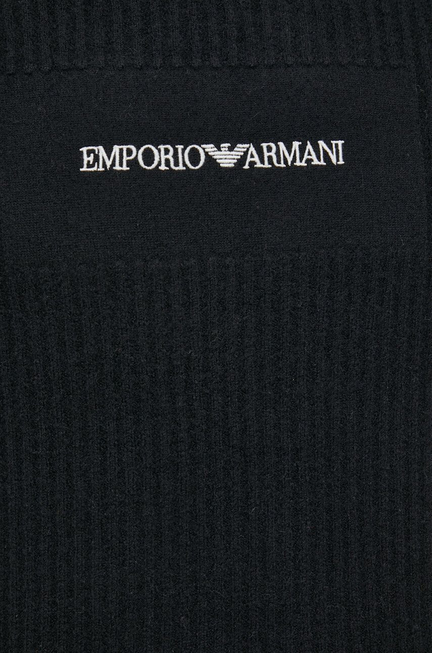 Emporio Armani Вълнен пуловер мъжки в черно - Pepit.bg