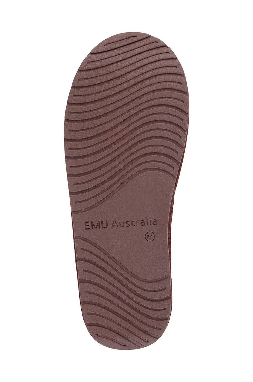 Emu Australia Детски велурени апрески Wallaby Mini Teens в кафяво - Pepit.bg