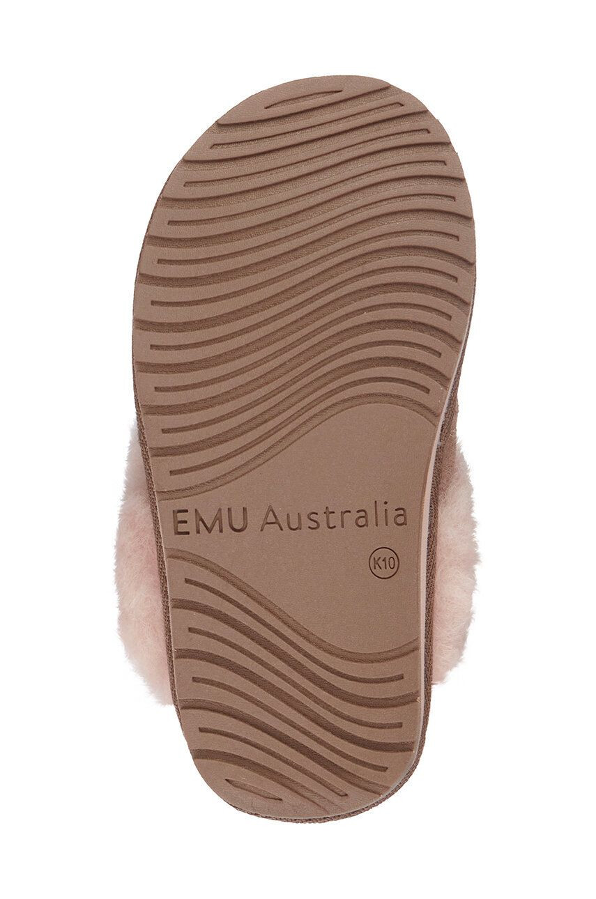 Emu Australia Детски велурени чехли Doe Slipper в кафяво - Pepit.bg