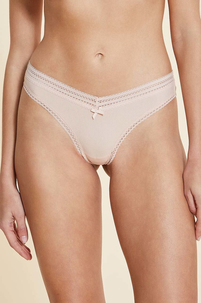 Etam Бикини Power - Tanga V-shape - Naturel в бежово - Pepit.bg