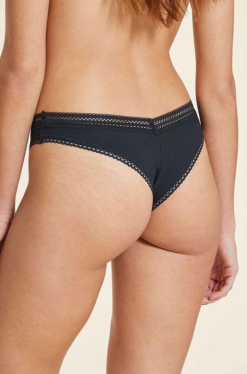 Etam Бикини Power - Tanga V-shape - Noir в черно - Pepit.bg