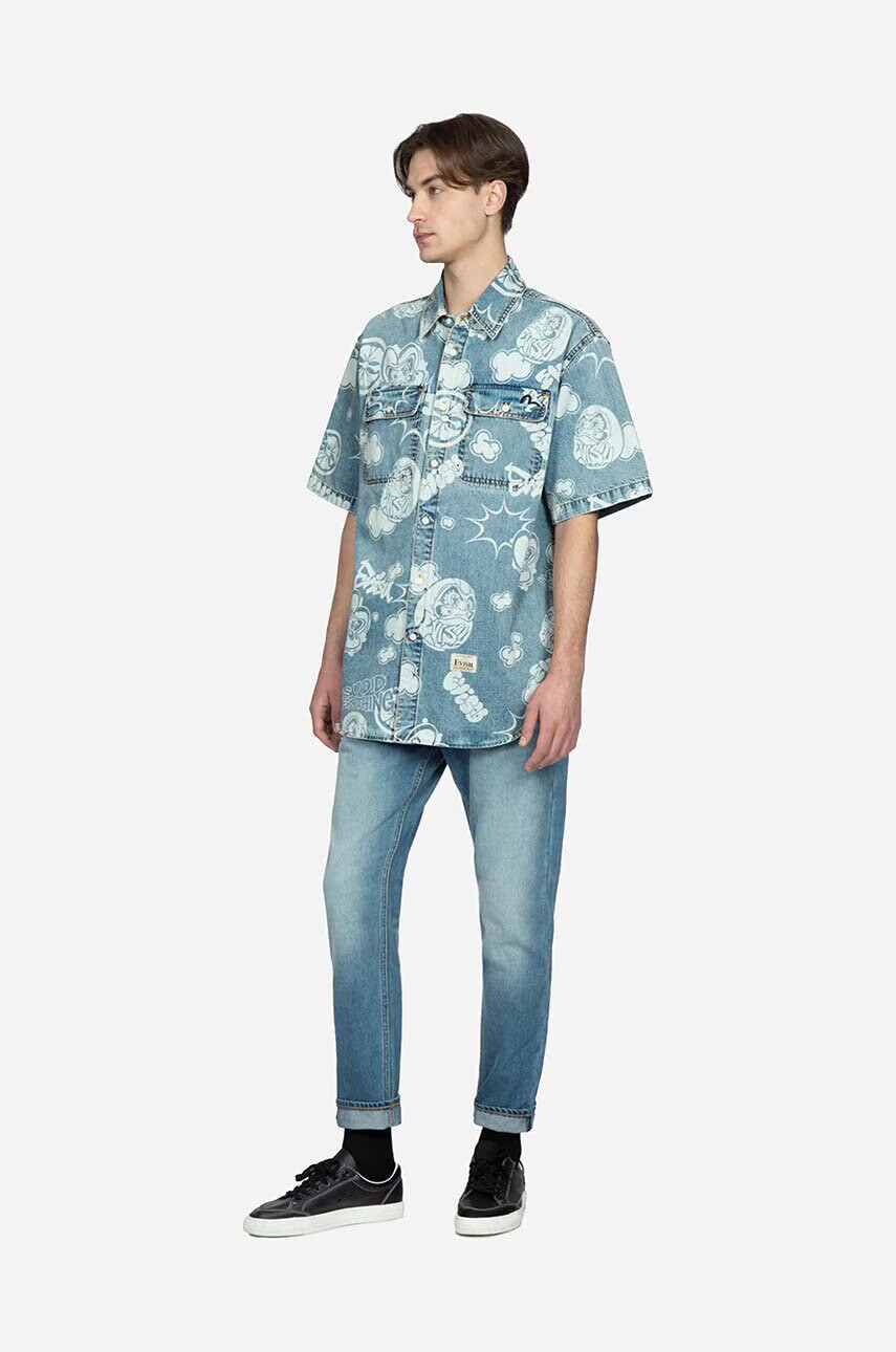Evisu Дънки Graffiti Daruma Pocket Printed Jeans в синьо 2ESHTM3JE12517CT INDIGO MID TONE - Pepit.bg