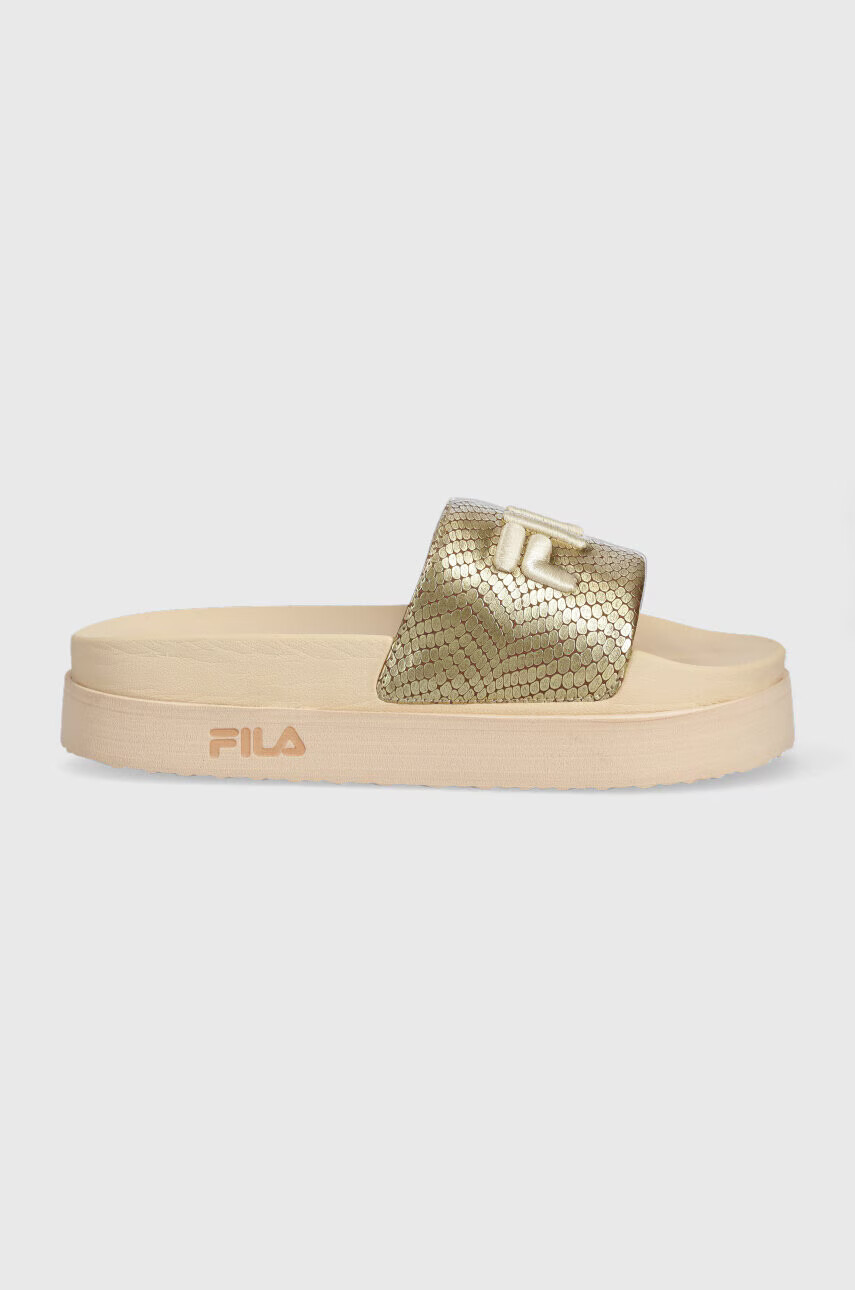 Fila Чехли Morro Bay Zeppa в бежово с платформа - Pepit.bg
