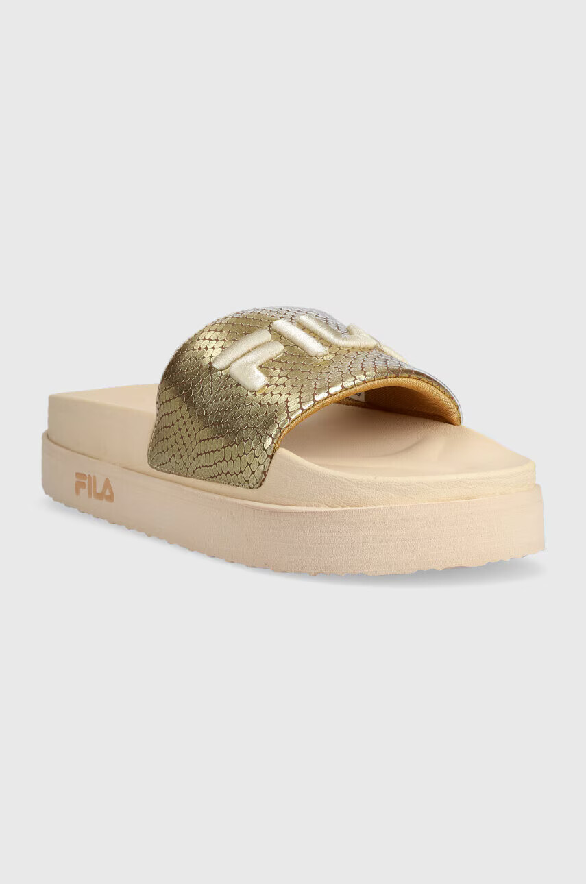 Fila Чехли Morro Bay Zeppa в бежово с платформа - Pepit.bg