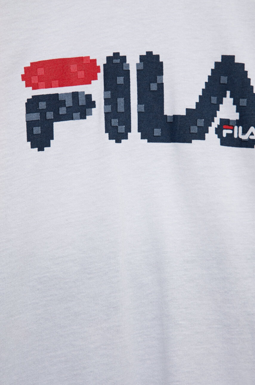 Fila Детска памучна пижама в бяло с десен - Pepit.bg