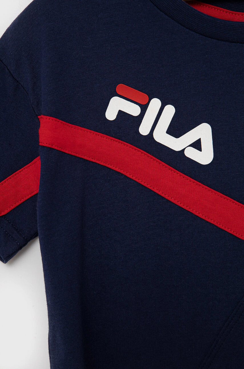 Fila Детска памучна тениска в тъмносиньо - Pepit.bg