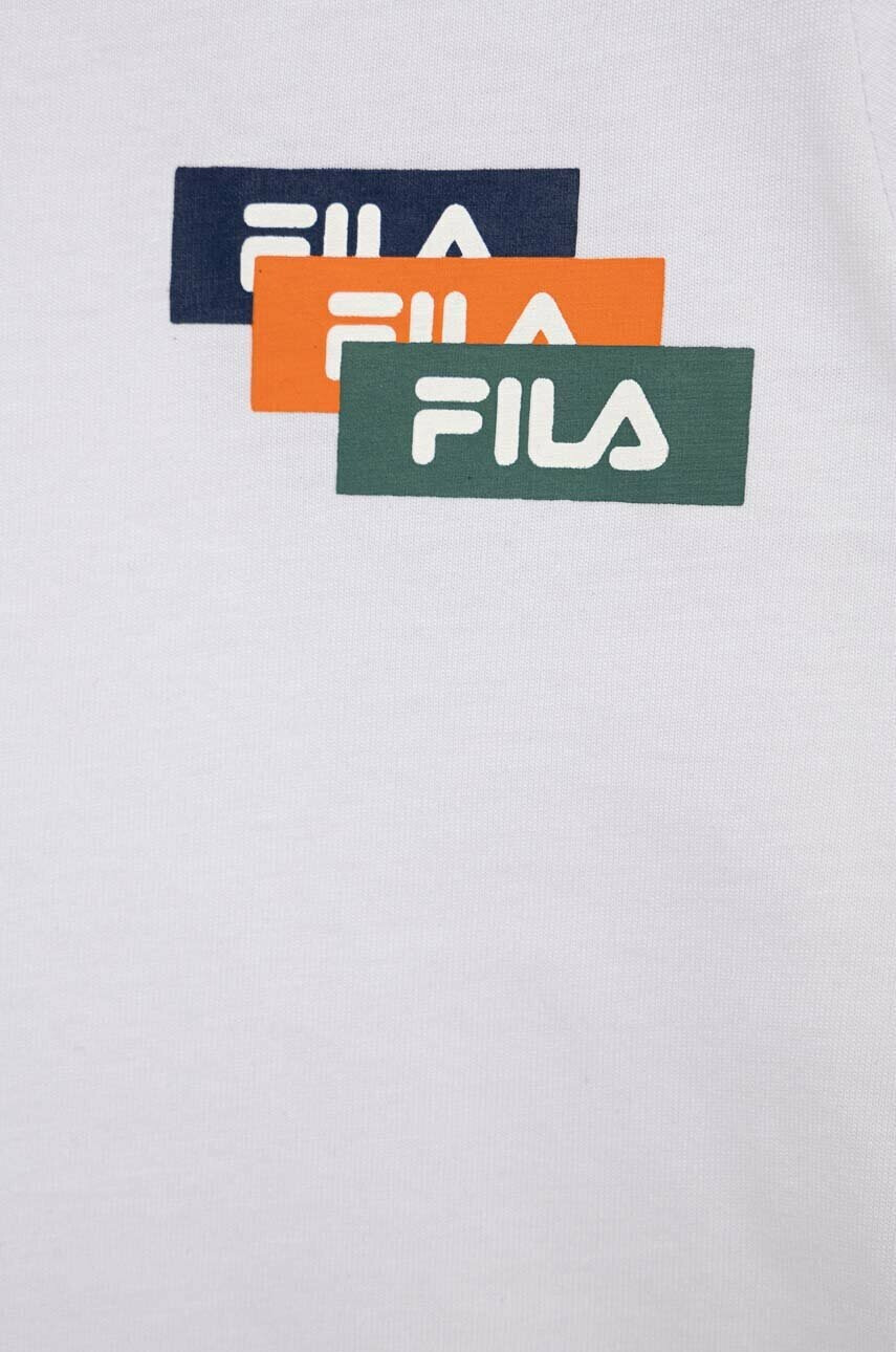 Fila Детска памучна тениска в бяло с принт - Pepit.bg