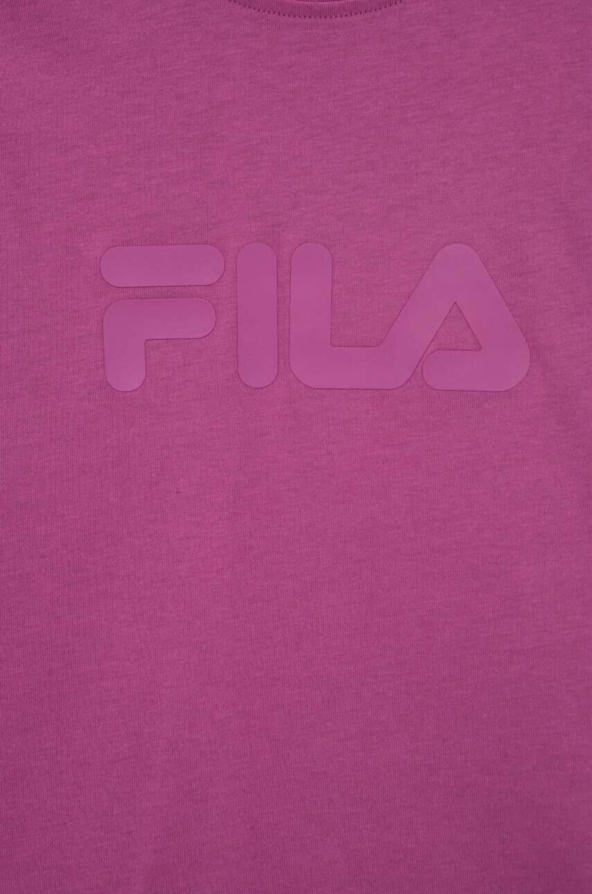 Fila Детска памучна тениска в лилаво с принт - Pepit.bg