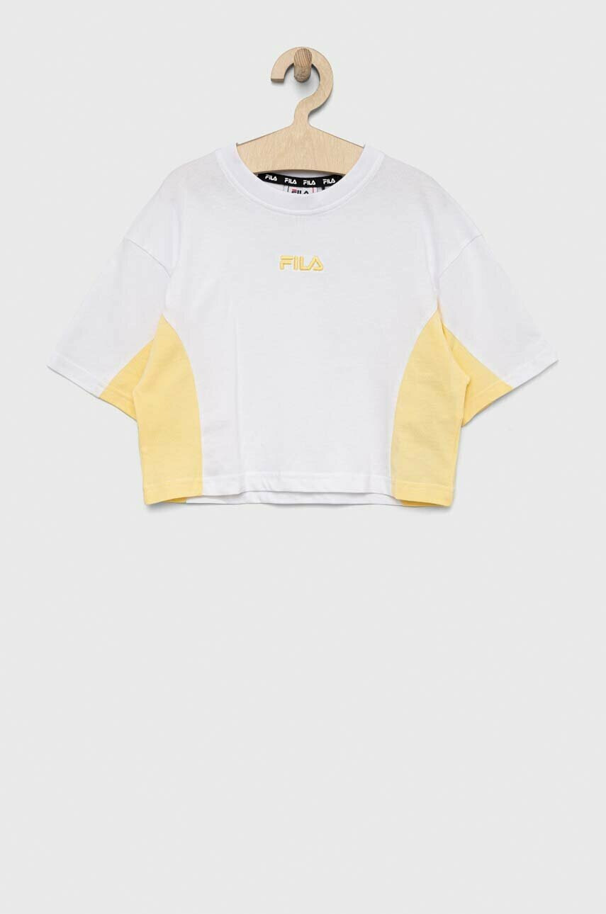Fila Детска памучна тениска в бяло - Pepit.bg
