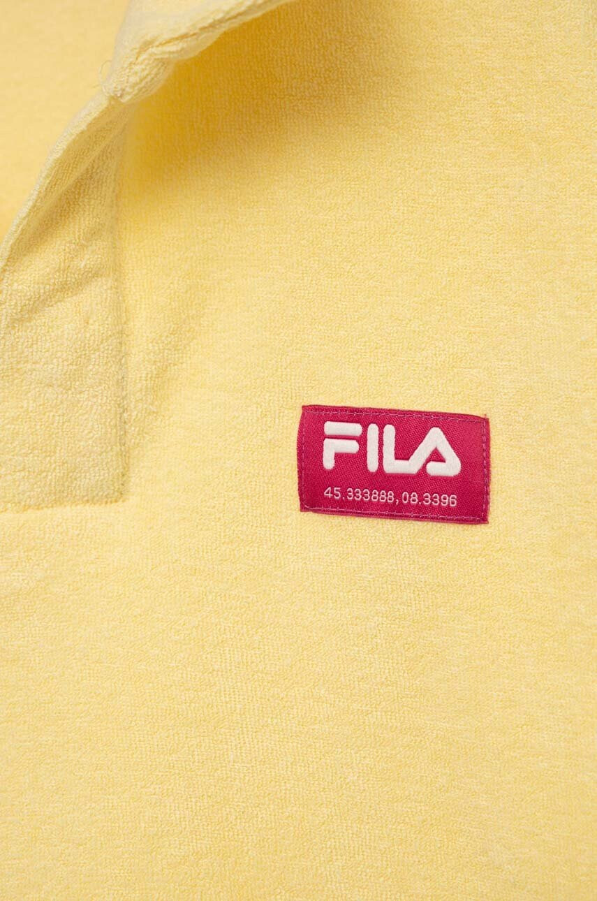 Fila Детска памучна тениска с яка в златисто - Pepit.bg