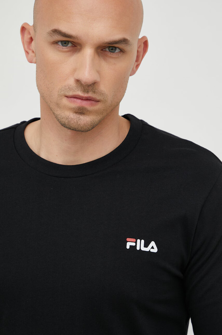Fila Памучна пижама в черно с принт - Pepit.bg