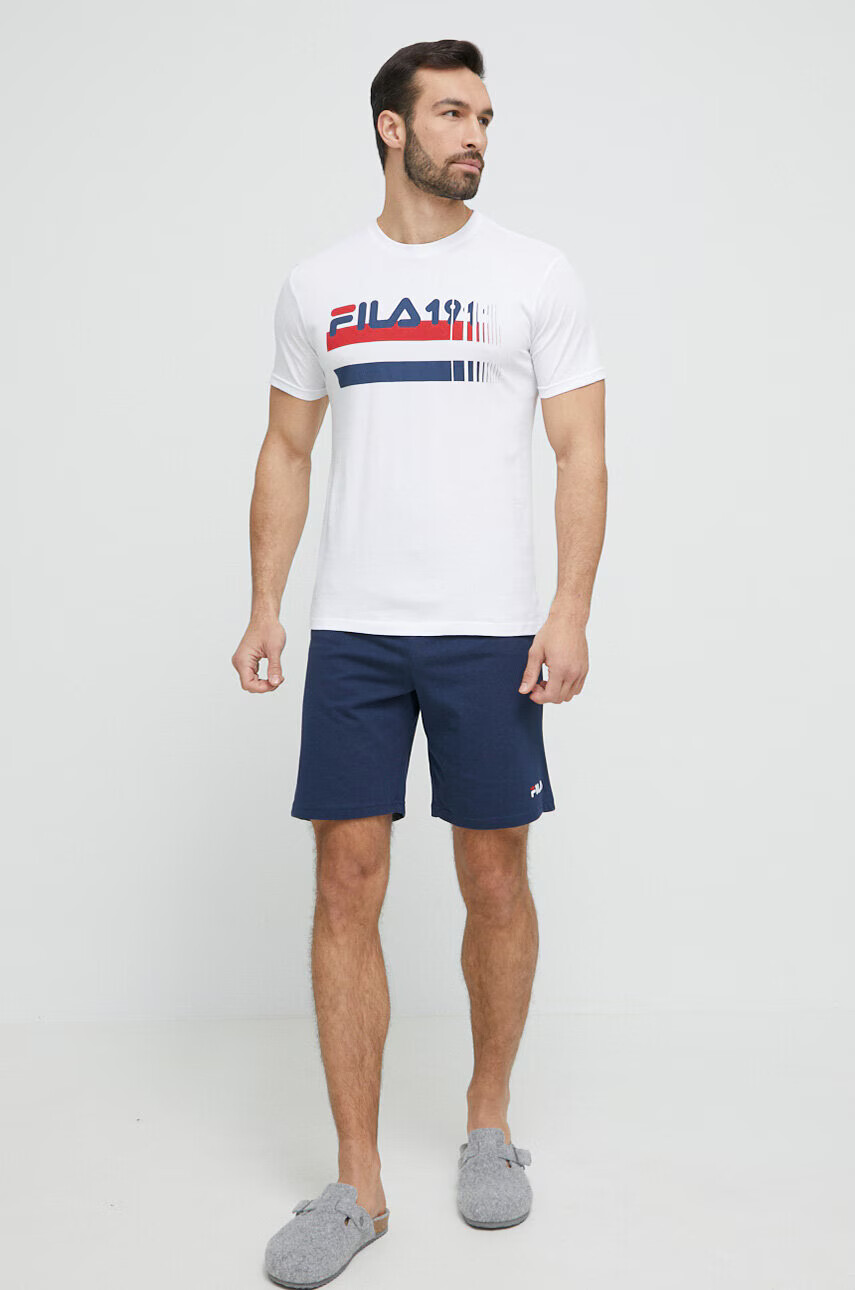 Fila Памучна пижама в тъмносиньо с принт - Pepit.bg