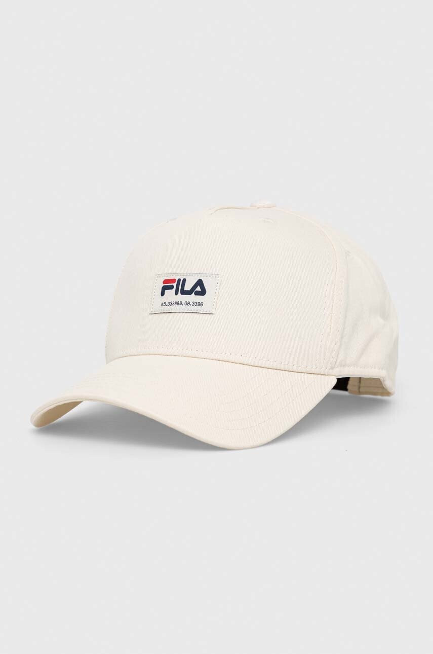 Fila Памучна шапка с козирка в бежово с апликация - Pepit.bg