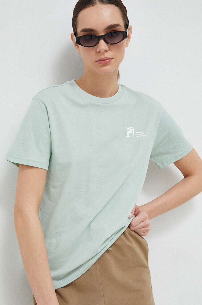 Fila Памучна тениска в тюркоазено - Pepit.bg