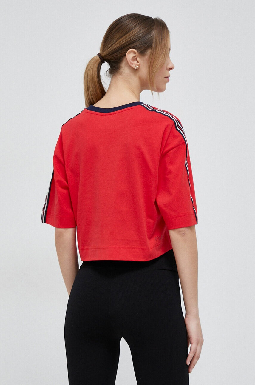 Fila Памучна тениска x Hailey Bieber в червено - Pepit.bg