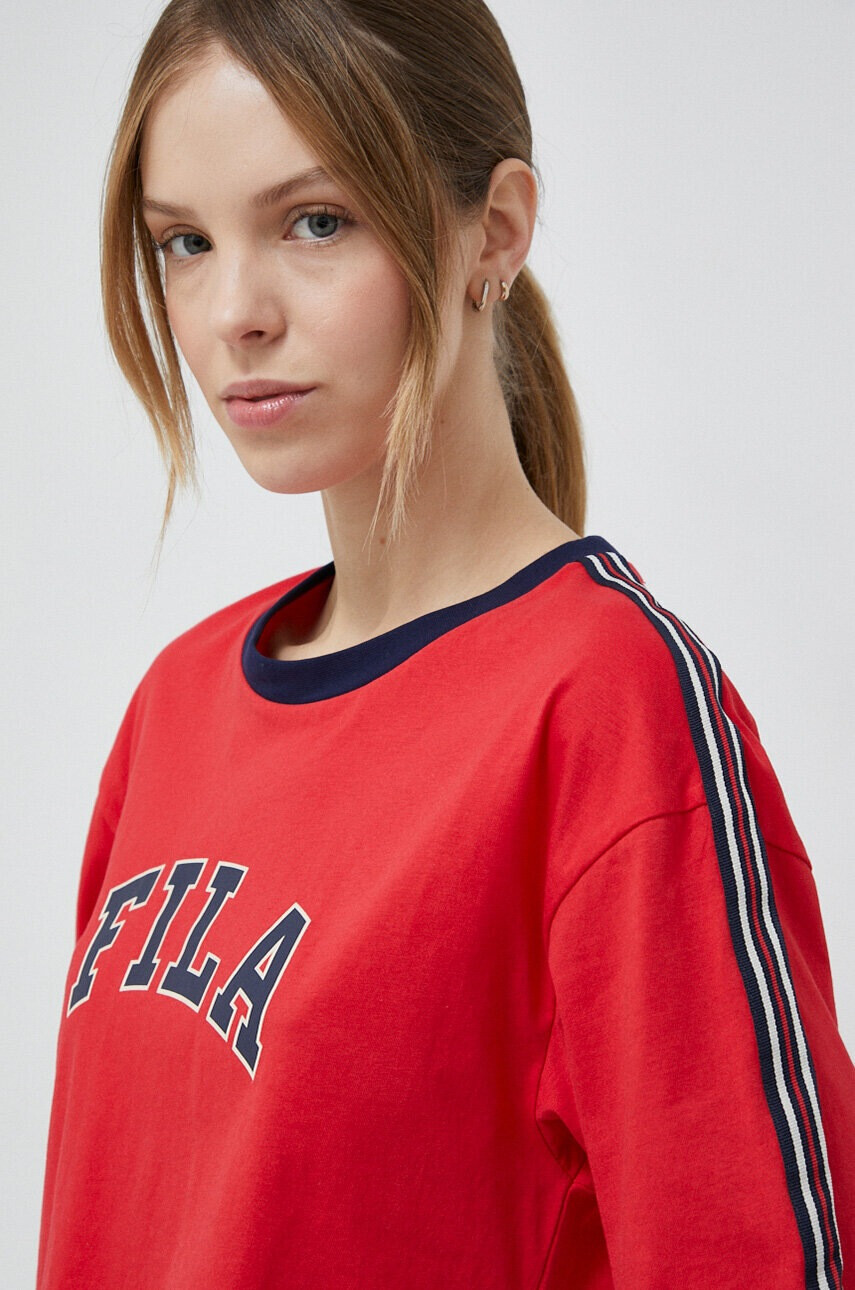 Fila Памучна тениска x Hailey Bieber в червено - Pepit.bg