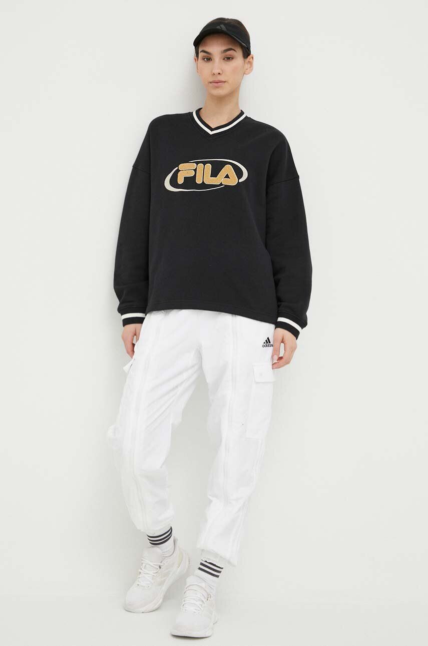 Fila Суичър x Hailey Bieber в черно с апликация - Pepit.bg